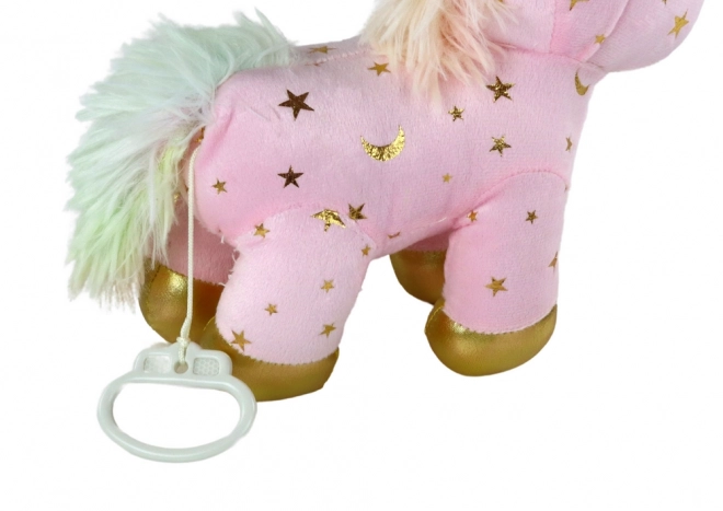 Jednorožec Plyšová ukolébavka Lullaby Pink With Stars Set