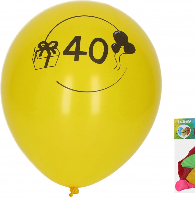 Balónky 30 cm s číslem 40 – sada 5 ks