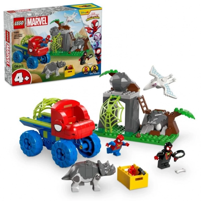 Záchranná mise týmu Spidey na dinosauřích kolech