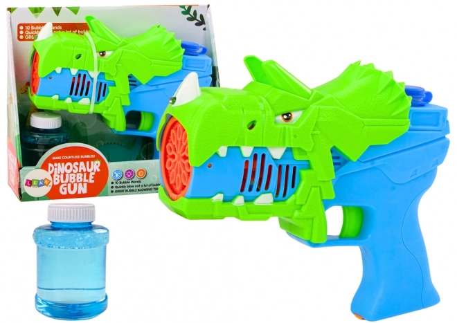 Pistole na mýdlové bubliny Dinosaurus modrá a zelená