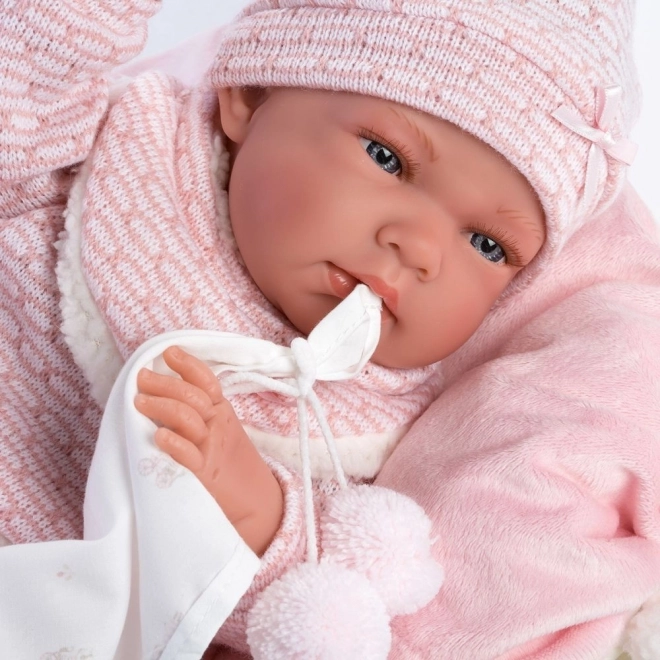 Llorens 73860 NEW BORN HOLČIČKA - realistická panenka miminko s celovinylovým tělem - 40 cm