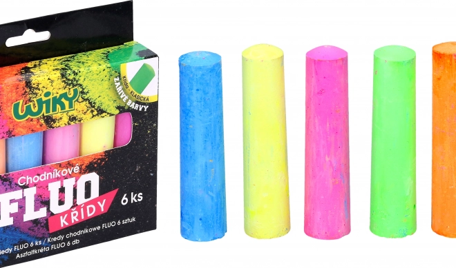 Fluorescentní chodníkové křídy 6 ks