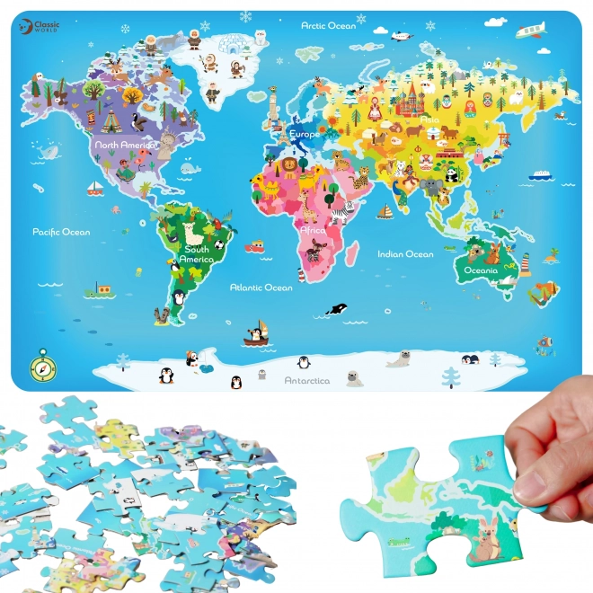 Klasická Světová Puzzle Mapa