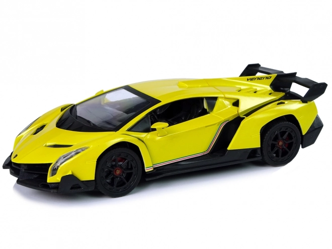 Dálkově ovládané Lamborghini Veneno Yellow 2.4G dálkové ovládání volantu Zvuková světla