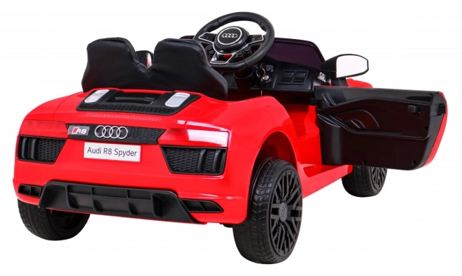 Audi R8 na baterie pro děti Červená + Dálkové ovládání + EVA + Pomalý start + MP3 LED