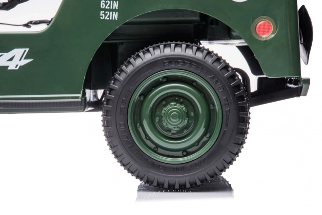 Auto na akumulátor vojenská zelená 4x4