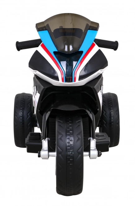 BMW HP4 Dětská motorka na baterie Modrá + 3 kola + LED + MP3 USB + Eko kůže