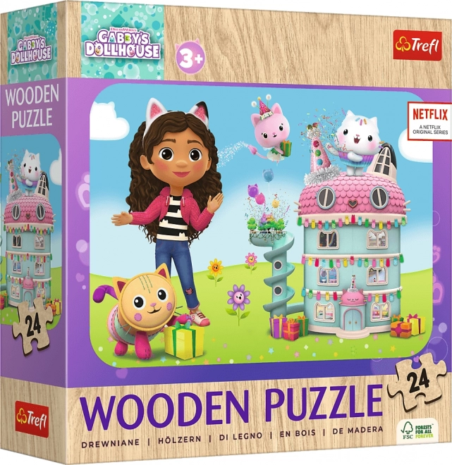 Dřevěné puzzle Veselá Gabby a přátelé 24 dílků