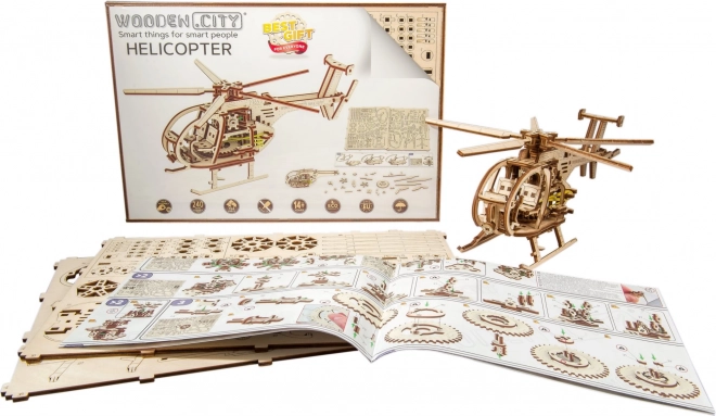 Dřevěné 3D puzzle vrtulník