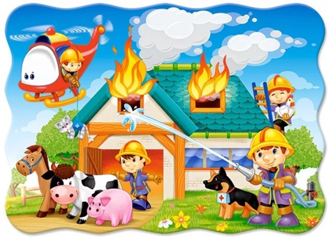Puzzle Hasičská stanice v akci 30 dílků