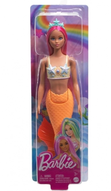 Panenka Barbie Mořská víla s oranžovým ocasem