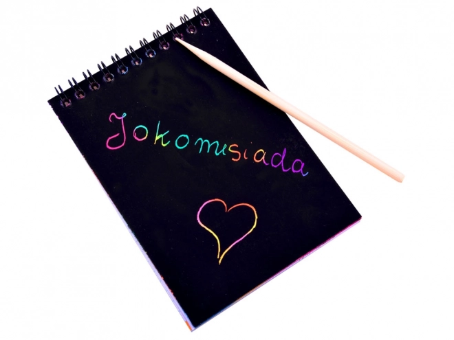 Barevná škrabací tabulka s perem – Růžová