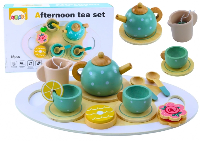 Dětský kávový čajový set dřevěný