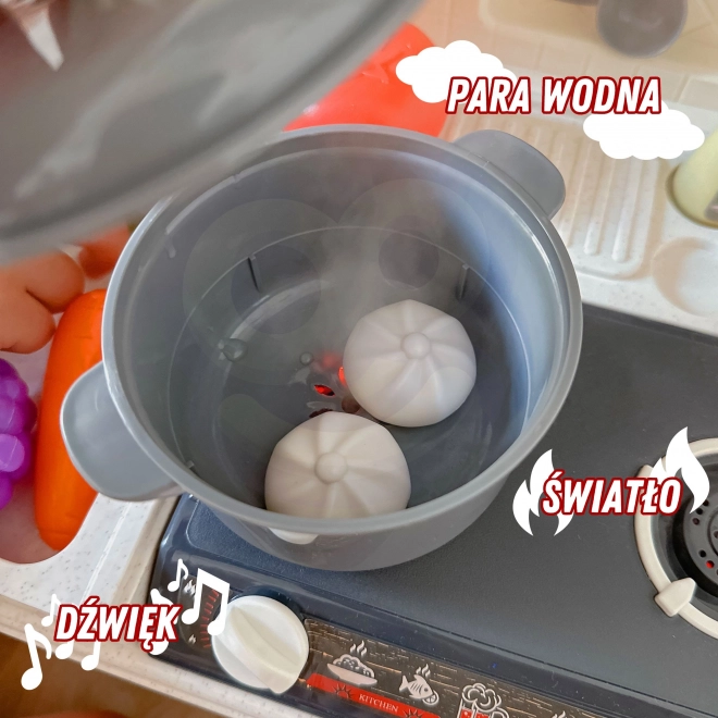 Woopie interaktivní kuchyňka XL s vodní párou a kohoutkem s vodou
