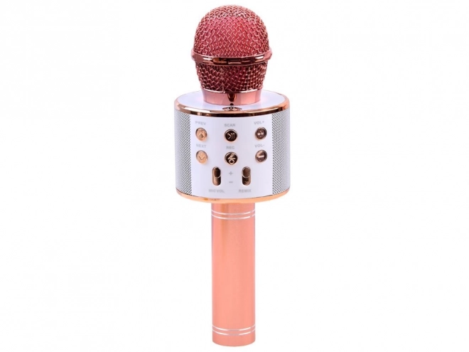 Bezdrátový karaoke mikrofon s reproduktorem – Růžová