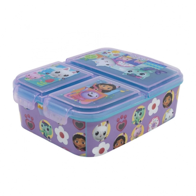 Box na oběd pro děti STOR 21220 3 přihrádky Gabby's Dollhouse (fialový)