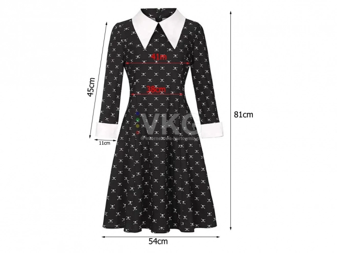 Dětské šaty Wednesday Addams na Halloween
