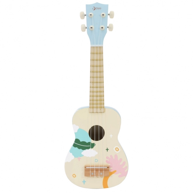 Klasické svět modré dřevěné ukulele pro děti