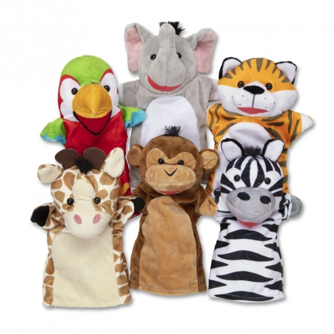 Melissa & Doug Plyšové Loutky Safari Zvířat