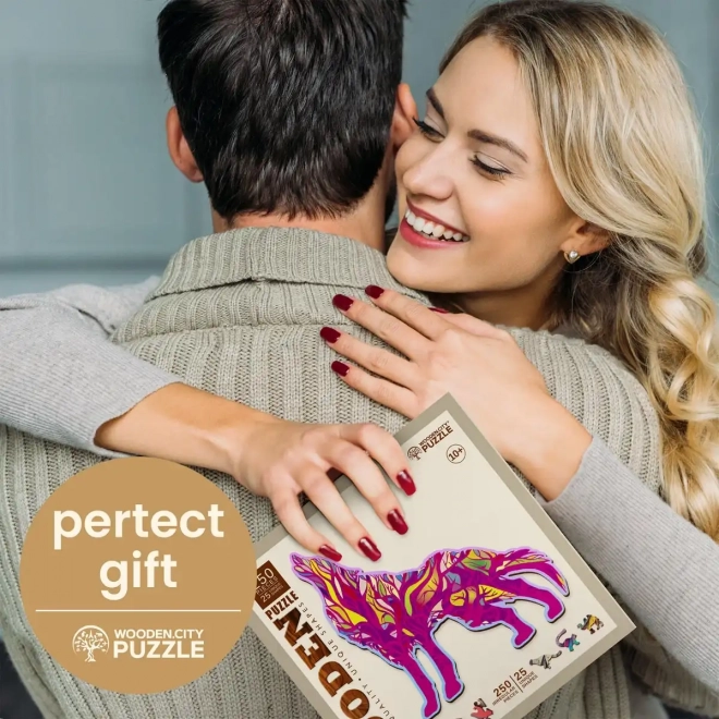Dřevěné puzzle Vyjící vlk 250 dílků
