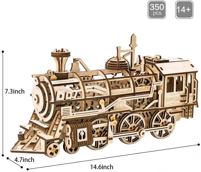 Rokr 3D dřevěné puzzle lokomotiva 350 dílků