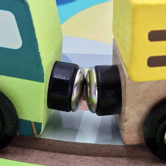 Dřevěná vláčková dráha ZOO s magnetickými vagónky od Tooky Toy