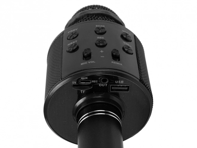 Bezdrátový USB mikrofon s reproduktorem pro nahrávání karaoke Model WS-858 Black