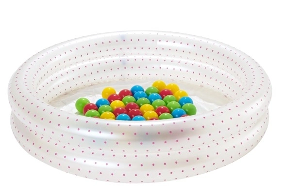 Nafukovací bazének s míčky 91 x 20 cm Bestway – S růžovými puntíky