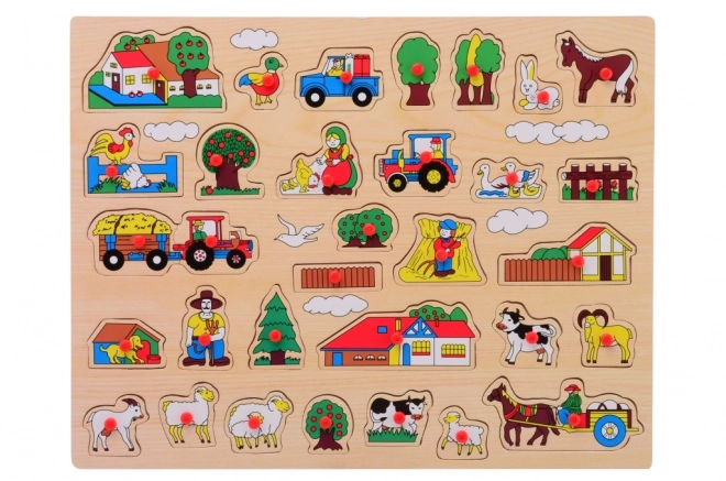 Dřevěné puzzle s úchytem velké