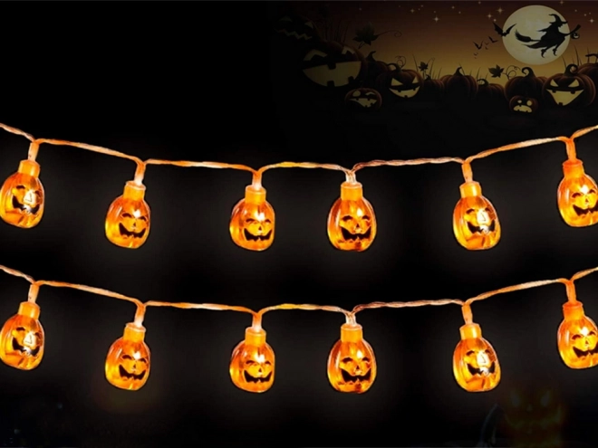 Závěsná LED dýňová girlanda na Halloween