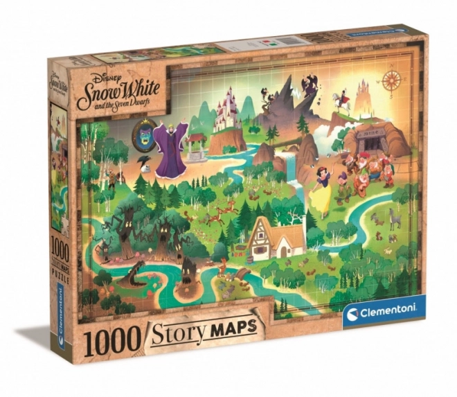 Puzzle 1000 dílků - Sněhurka Story Maps od Clementoni