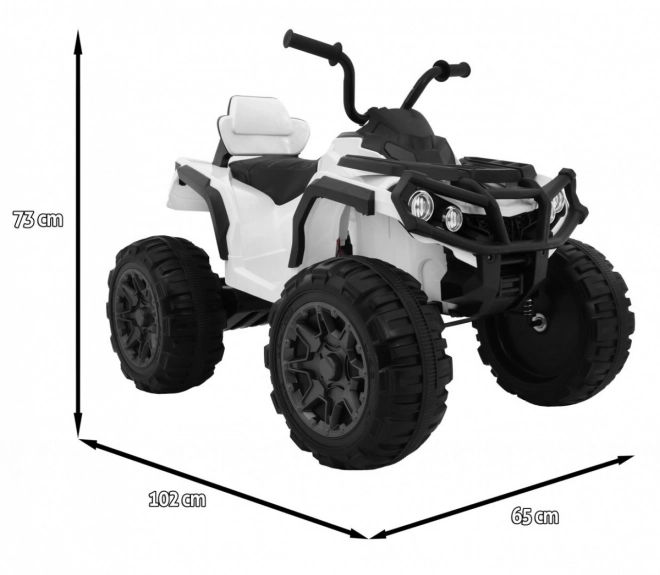 Čtyřkolka ATV 2,4GHz na baterie pro děti + Dálkové ovládání + Kola EVA + Rádio MP3 + Startování zdarma – bílá