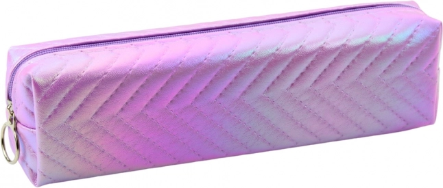 Organizér školní pouzdro holografické v jodličkovém vzoru fialové 21x6cm