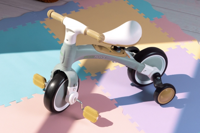 Balanční kolo s pedály - tréninková postranní kolečka 3v1 ECOTOYS – Zelené