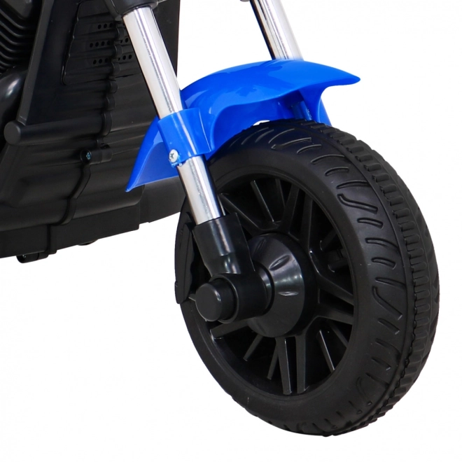 Dětská bateriová motorka Chopper V-Max + klakson Melodies + světla + pomocná kolečka – Modrá