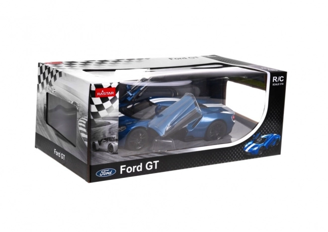 Auto RC Ford GT na dálkové ovládání 1:14 s otevřenými dveřmi modrá
