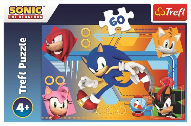 Puzzle Sonic v akci/Sonic The Hedgehog 33x22cm 60 dílků v krabici 21x14x4cm