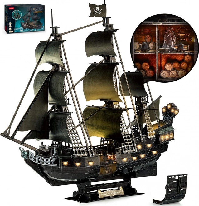 Svítící 3D puzzle Plachetnice Pomsta královny Anny 293 dílků