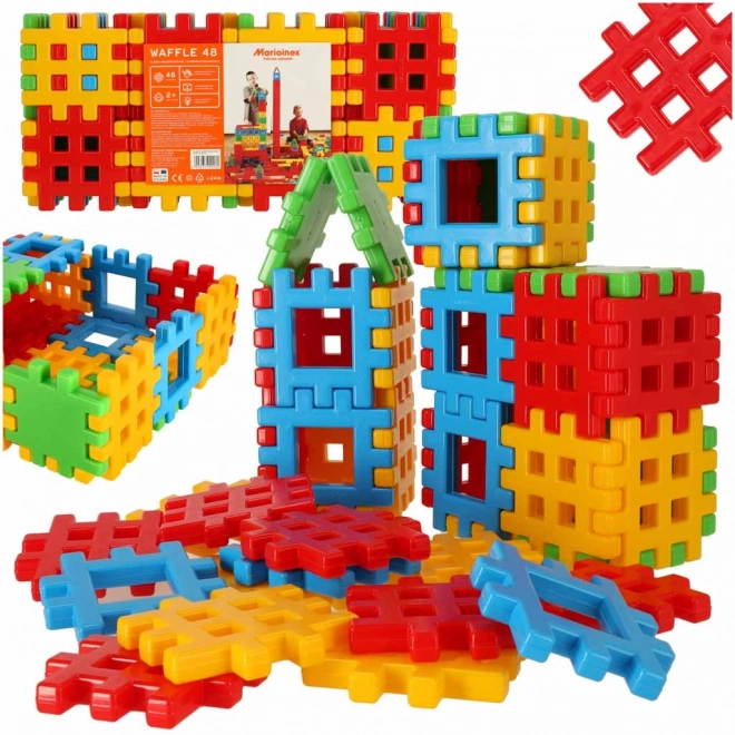 Barevné stavební kostky Wafle Marioinex - 48 ks
