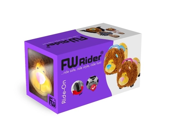 Odrážedlo FUNNY WHEELS Rider Ride-On lvíček 50cm plyšový nosn. 25kg v krabici 49x30x23cm 12m+ – Modrý
