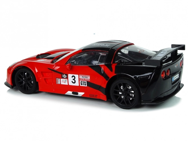 Sportovní závodní RC auto 1:18 Corvette C6.R červené 2.4G s osvětlením