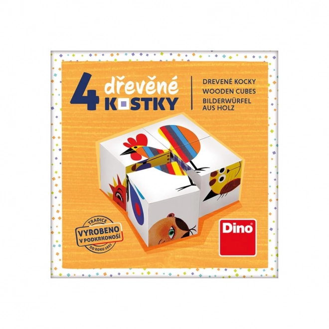Dřevěné kostky s kohoutem