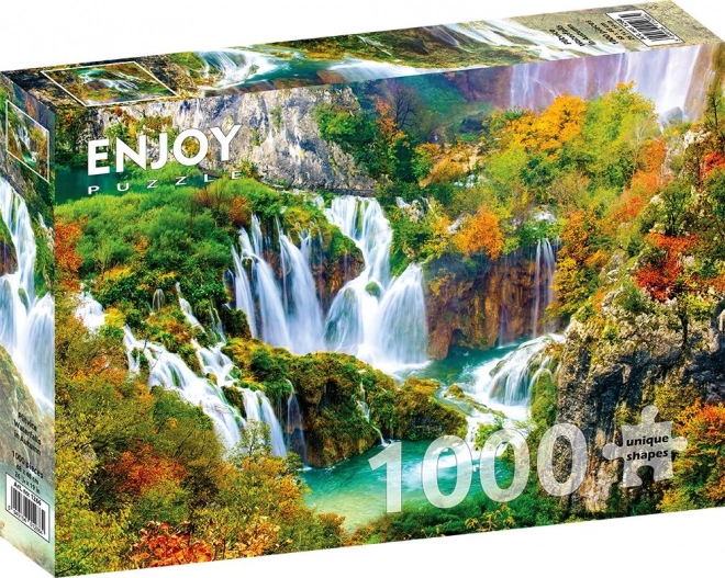 Puzzle Plitvické vodopády na podzim 1000 dílků