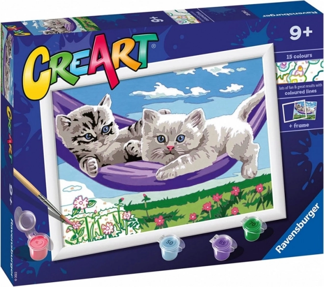 CreArt Série D Klasický obraz Kočka v houpací síti