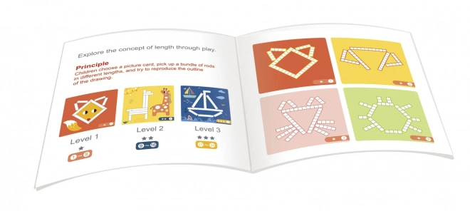 Dřevěná Montessori skládačka kreativní zápalky