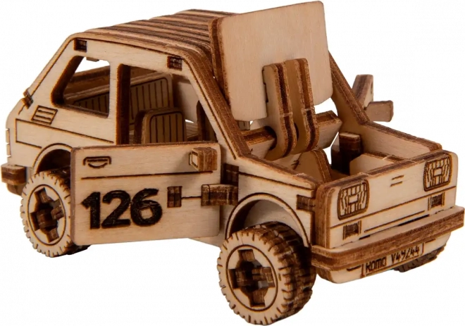 Dřevěné 3D puzzle - Model rallye auta 3 (Fiat 126)