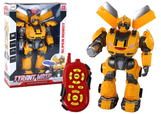 Velký dálkově ovládaný robot R/C Žlutá zvuková světla