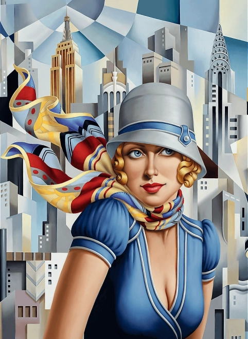 Dřevěné puzzle Art Léto ve městě