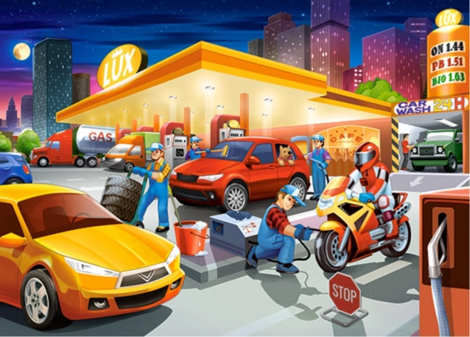 Dětská puzzle Benzínová stanice 60 dílků