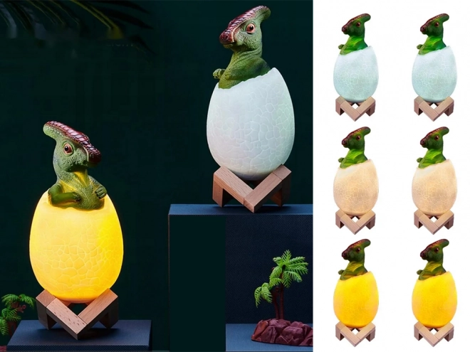 Noční světlo dinosaurus vajíčko RGB LED pro děti
